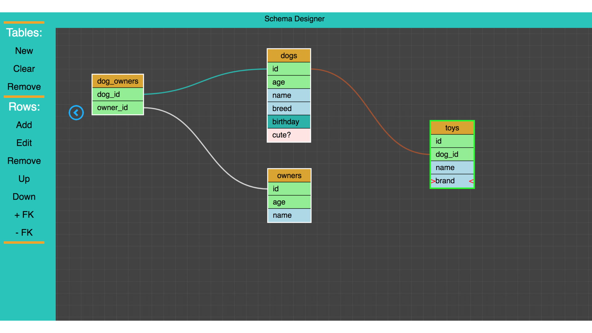 Schema Designer screenshot